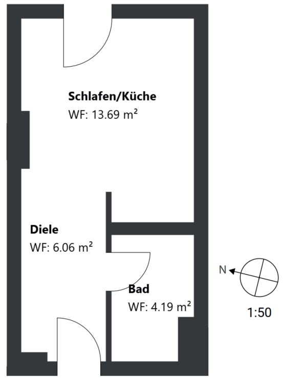 Квартира в многоэтажно доме с 1 комнатная | München-Ramersdorf | 70474 | nicht maßstabsgetreu