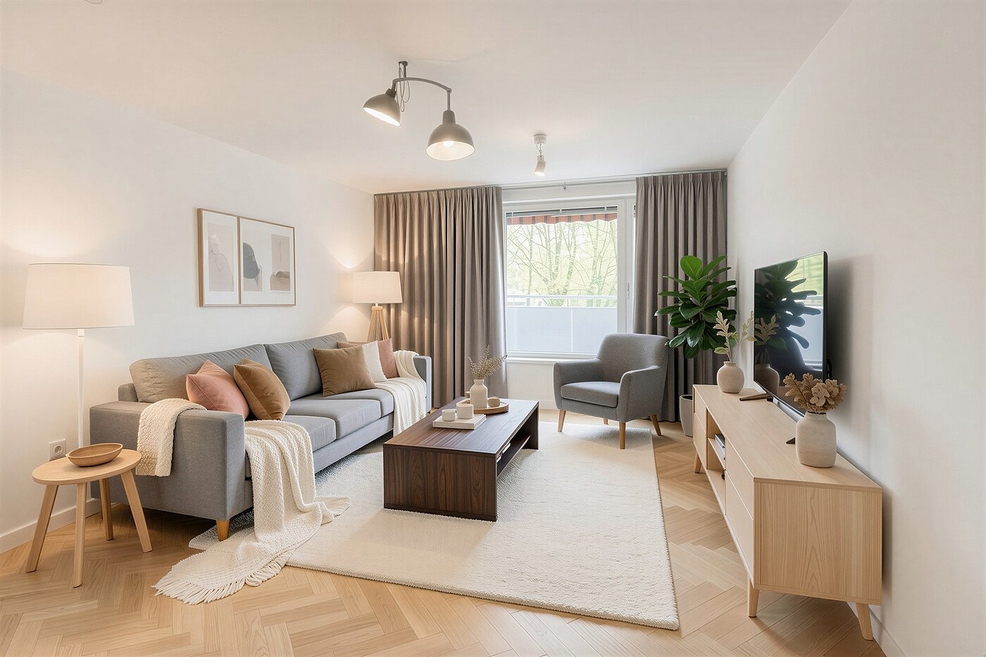 Квартира в многоэтажно доме с 3.5 комнатами | München-Bogenhausen | 703052 | Möblierungsbeispiel