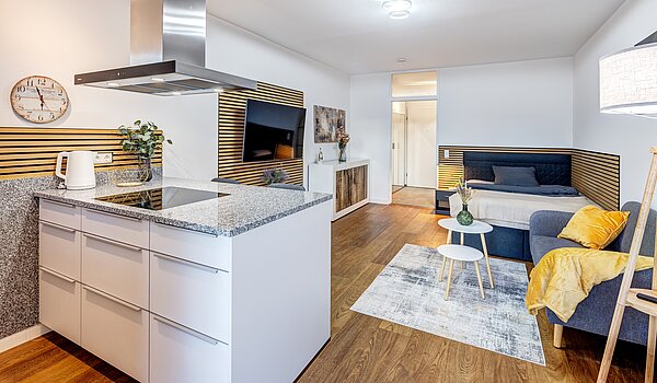 Apartment с 1 комнатная | München-Milbertshofen | 70183 | Küche mit Kochinsel....