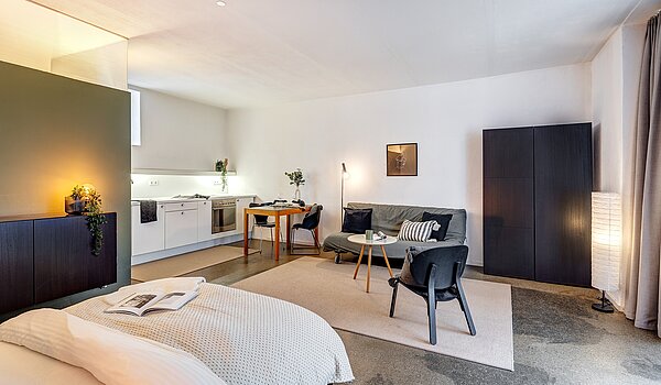 Чердачная квартира с 1 комнатная | München-Isarvorstadt | 2211ML7 | Blick vom Eingang in den Raum