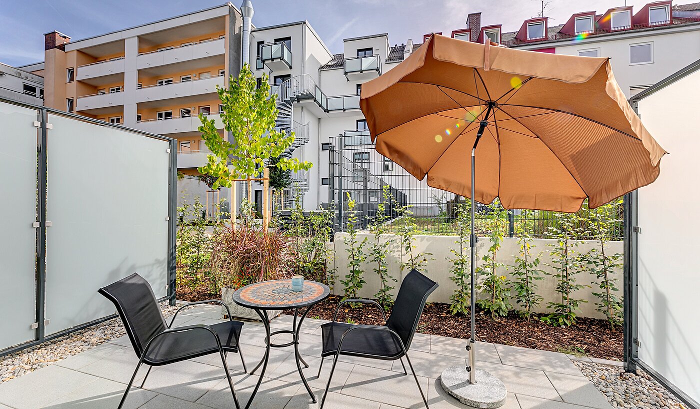 Плоский с 1 комнатная | München-Milbertshofen | 2202ML8 | Terrasse mit Südausrichtung...