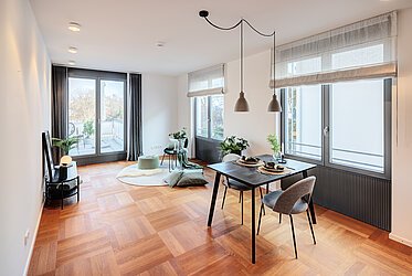Schwabing: Эксклюзивная 2-комнатная квартира с просторной террасой на крыше