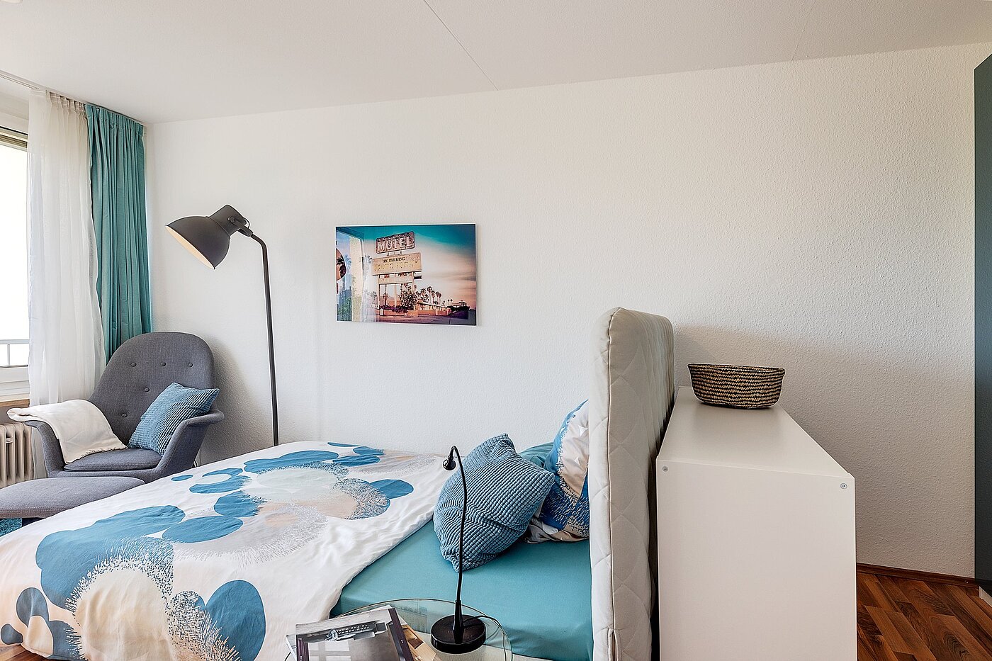 Квартира в многоэтажно доме с 1 комнатная | München-Oberföhring | 2104ML2 | Das Bett als Raumtrenner
