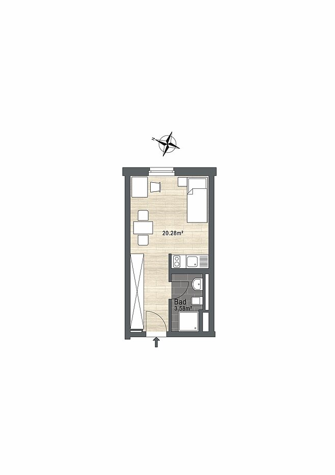 Apartment с 1 комнатная | München-Ramersdorf | 70251 | - nicht maßstabsgetreu -