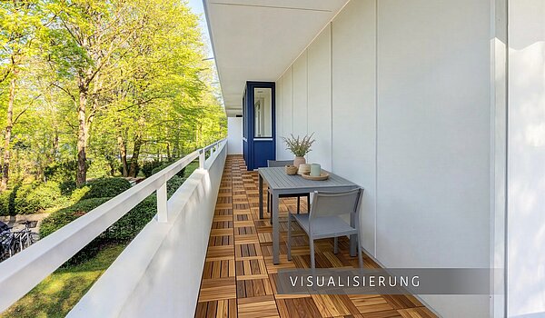 Квартира в многоэтажно доме с 3.5 комнатами | München-Bogenhausen | 703052 | Schattiger Nordbalkon (Visualisierung)