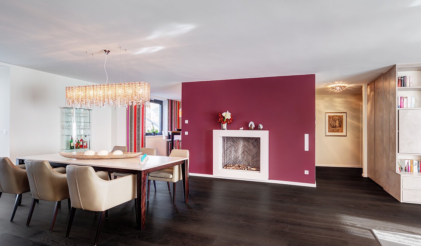 Квартира в многоэтажно доме с 3 комнатами | München-Schwabing | 1511ML1 | Essbereich mit Kamin