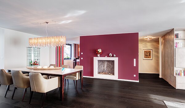 Квартира в многоэтажно доме с 3 комнатами | München-Schwabing | 1511ML1 | Essbereich mit Kamin