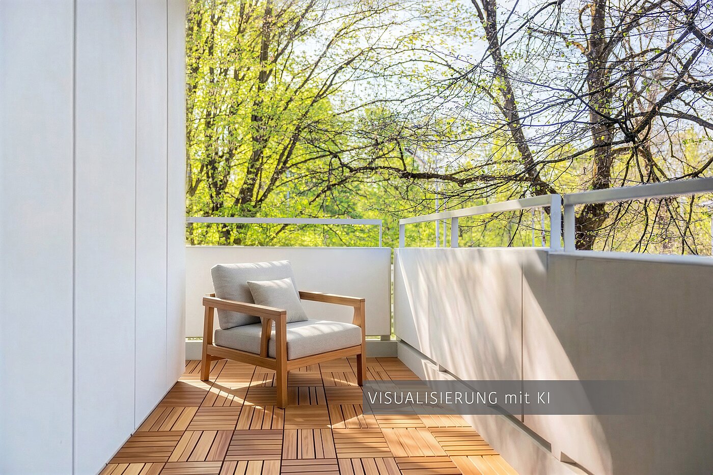 Квартира в многоэтажно доме с 3.5 комнатами | München-Bogenhausen | 703052 | Sonniger Westbalkon ( Visualisierung mit KI )