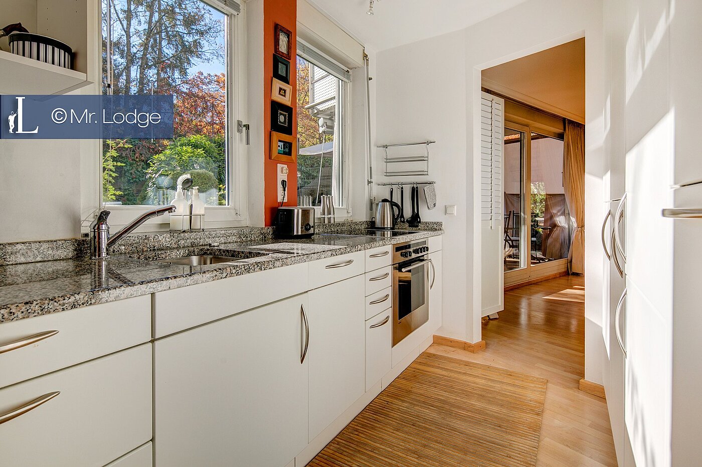 Квартира в многоэтажно доме с 2 комнатами | München-Schwabing | 1605ML1 | Küche mit Gartenblick