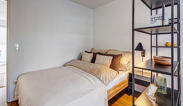 Квартира в многоэтажно доме с 1 комнатная | München-Maxvorstadt | 700022 | Schlafbereich mit Doppelbett