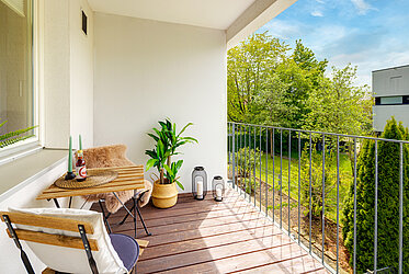 Haar: Очаровательная двухкомнатная квартира с балконом, выходящим на юг — сдается на срок