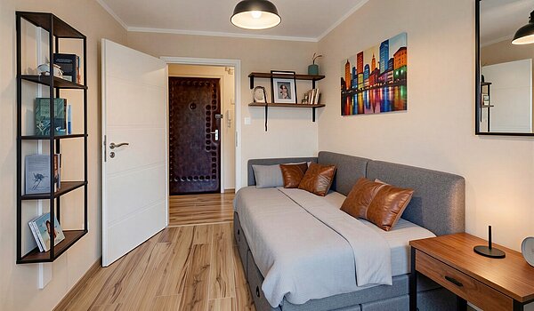 Квартира в многоэтажно доме с 4 комнатами | München-Aubing | 70276 | KI-generiertes Möblierungsbeispiel