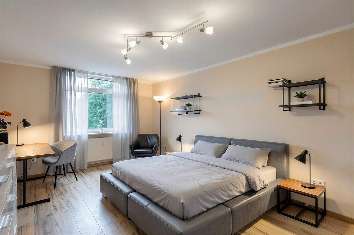 Квартира в многоэтажно доме с 4 комнатами | München-Aubing | 70276 | KI-generiertes Möblierungsbeispiel