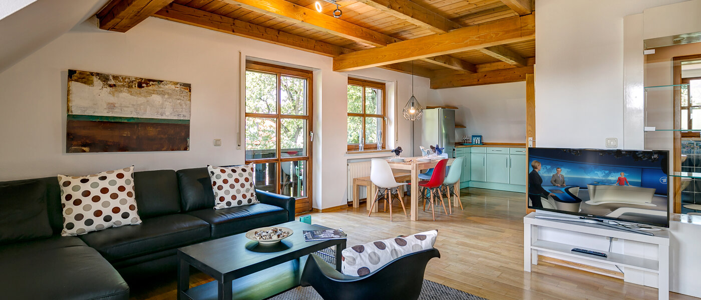 мансардная квартира München Obermenzing 02 гостиная 10079