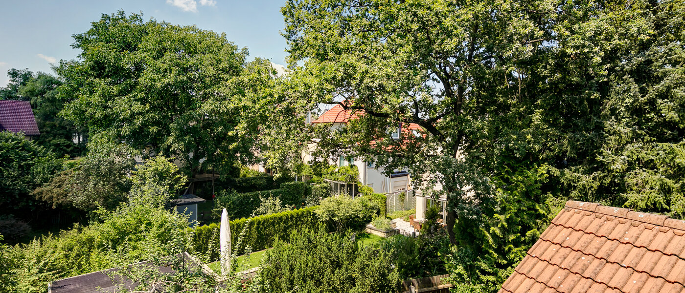 мансардная квартира München Obermenzing 03 вид из окна 10079