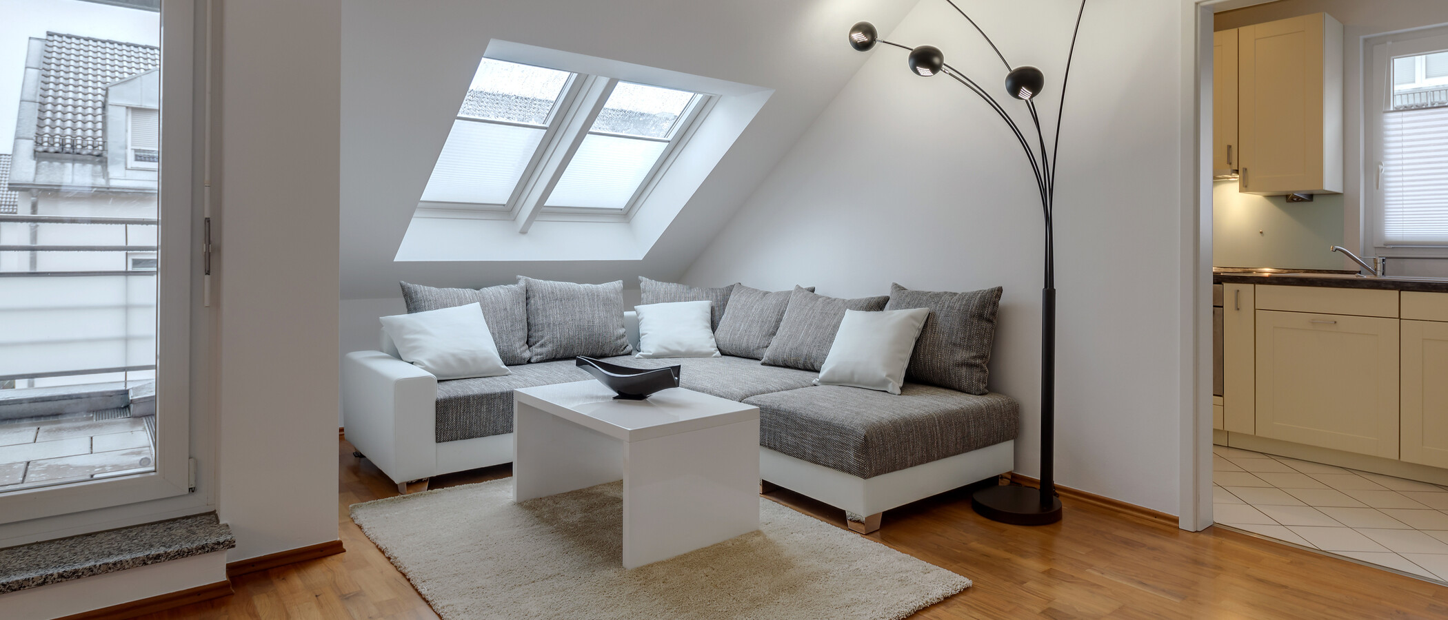 мансардная квартира München Trudering 02 гостиная 10283