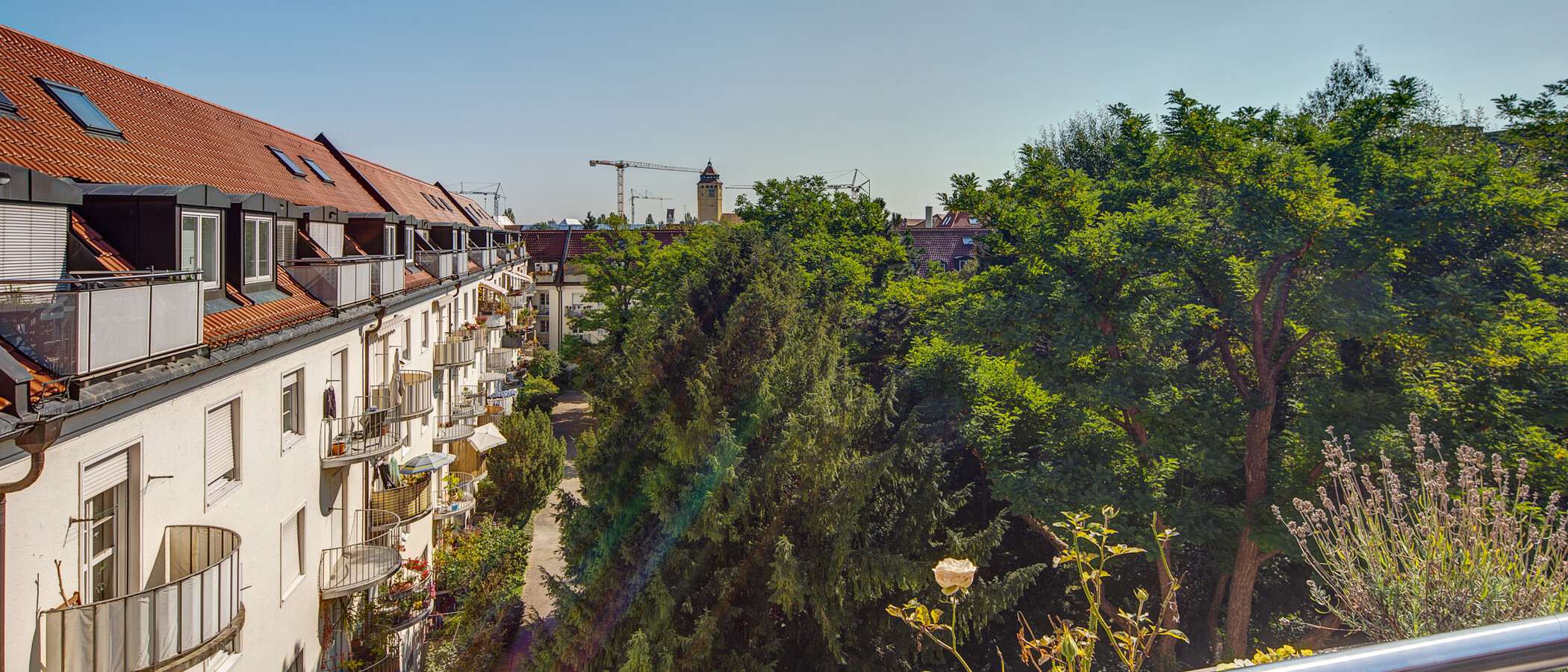 квартира-галерея München Schwabing (links der Leopoldstraße) 01 вид из окна 1090
