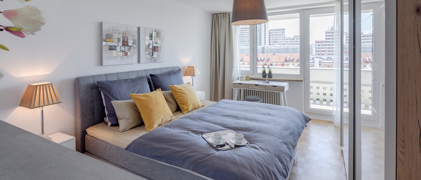 квартира München Schwabing (links der Leopoldstraße) 01 спальная комната 11029