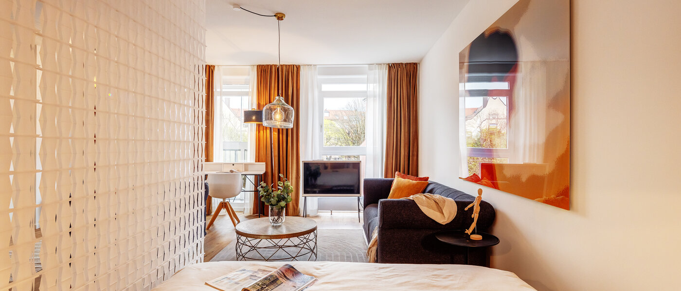 мансардная квартира München Lehel 02 зона для сна 12257