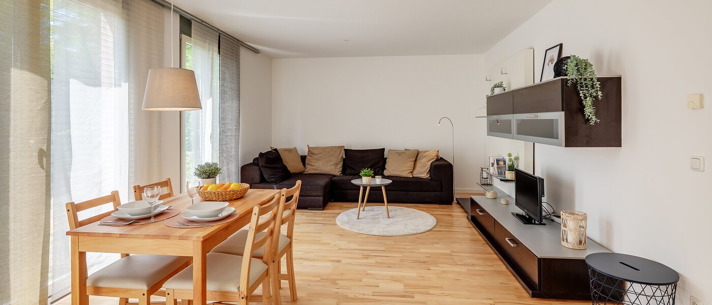 квартира с садом München Messestadt Riem 01 жилое пространство 12287