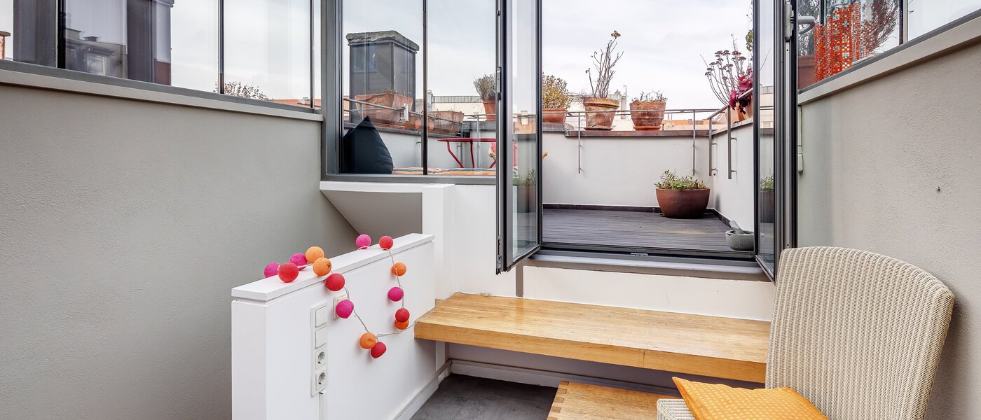 двухэтажная квартира München Gärtnerplatzviertel 01 терраса с крышей 12440