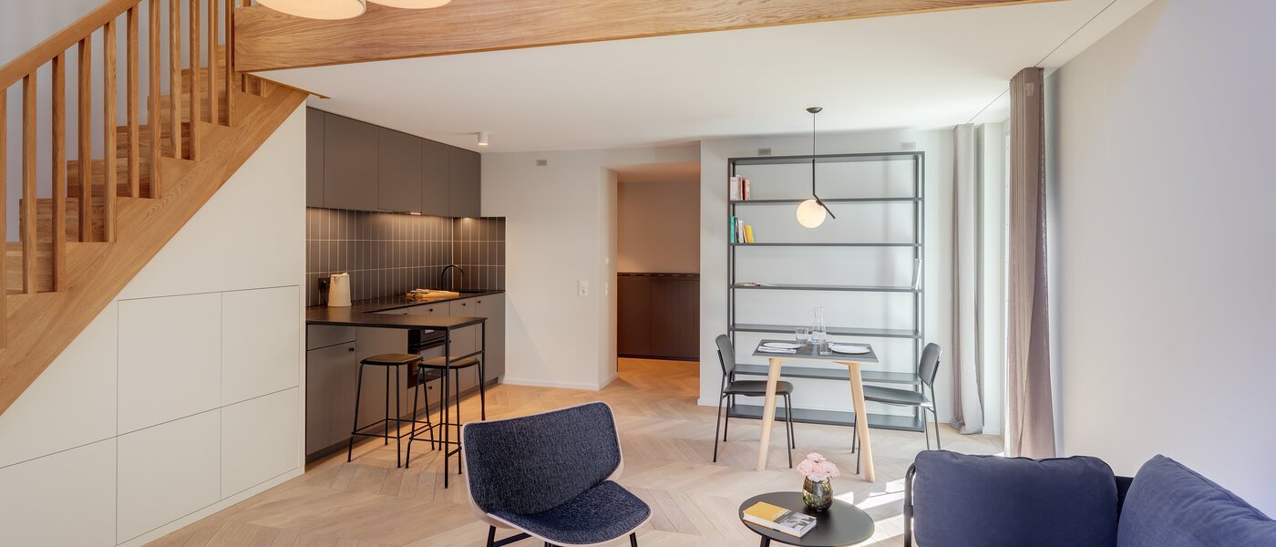 двухэтажная квартира-галерея München Herzogpark 04 жилое пространство 12522