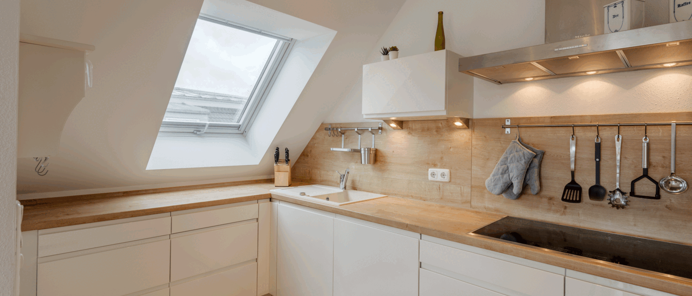 мансардная квартира München Lerchenau 02 кухня 12556