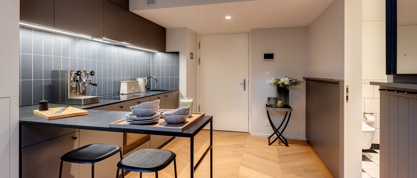 двухэтажная квартира-галерея München Herzogpark 04 кухня 12615