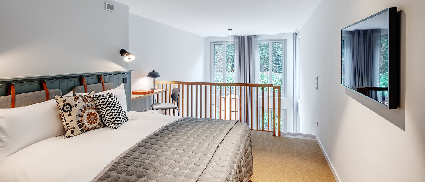 двухэтажная квартира-галерея München Herzogpark 03 зона для сна 12618