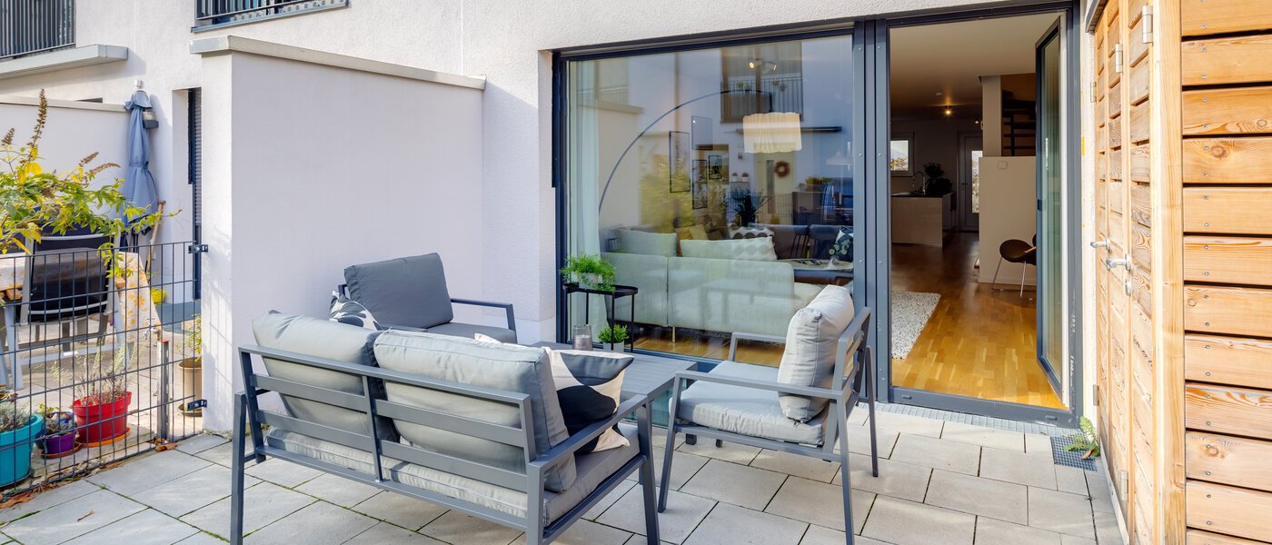 таунхаус München Schwabing - Domagkpark 01 терраса 12793