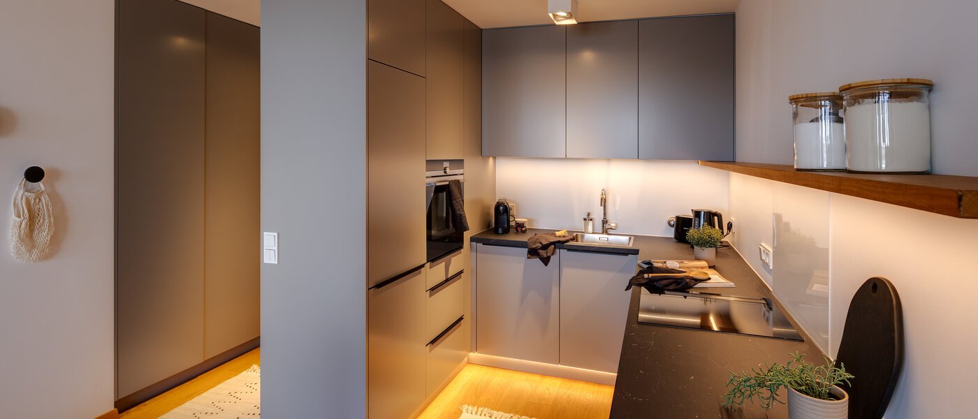 квартира München Olympiadorf 02 кухня 13379