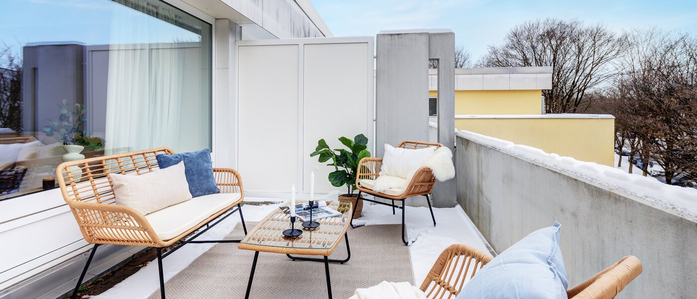 мансардная квартира München Pasing 01 терраса с крышей 13685