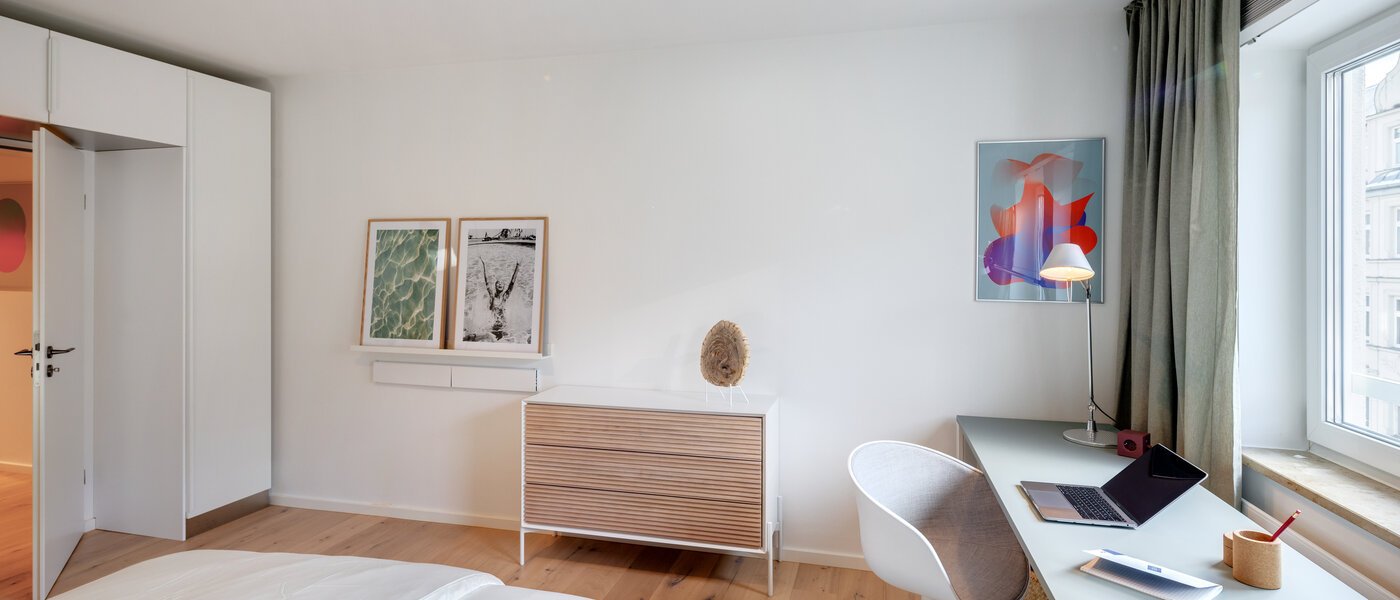 квартира München Dreimühlenviertel 06 спальная комната 13821