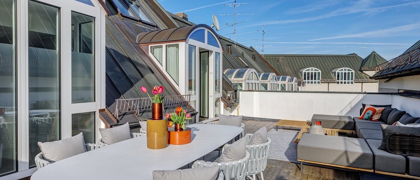 двухэтажная квартира-галерея München Altstadt 03 терраса с крышей 13841