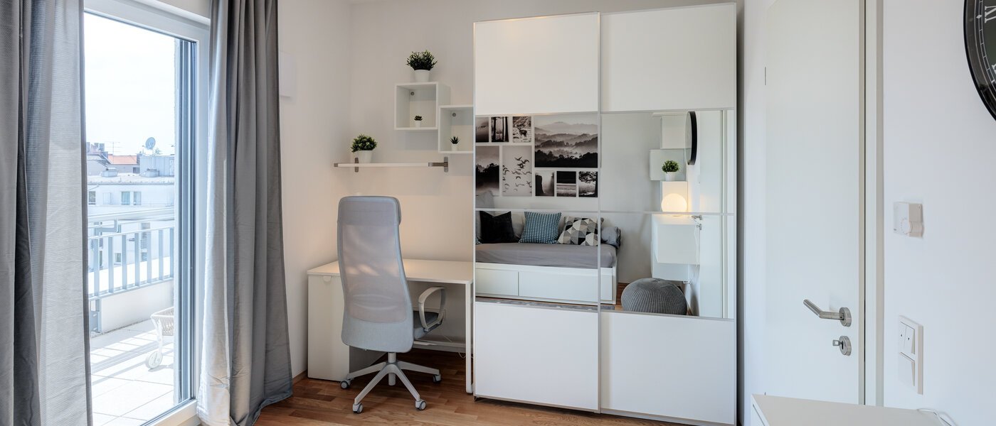 мансардная квартира München Neuhausen 05 2-я спальная комната 13934