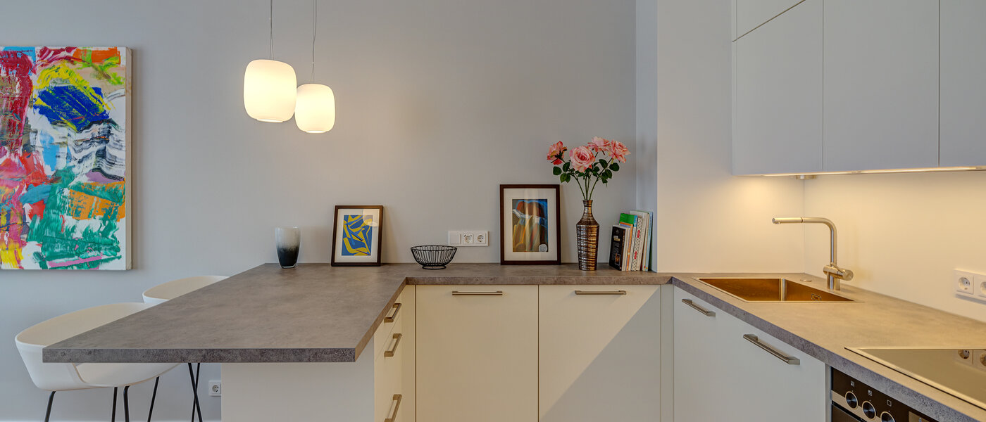 квартира München Bogenhausen 01 кухня 13999