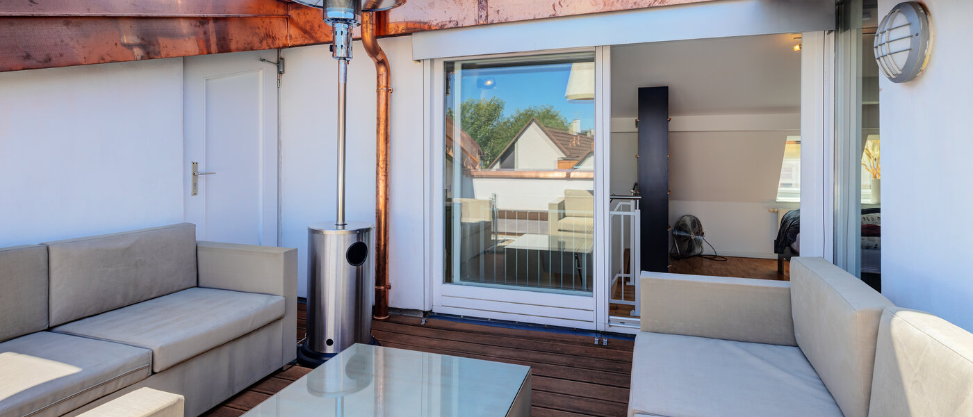 двухэтажная квартира München Lehel 03 терраса с крышей 14018