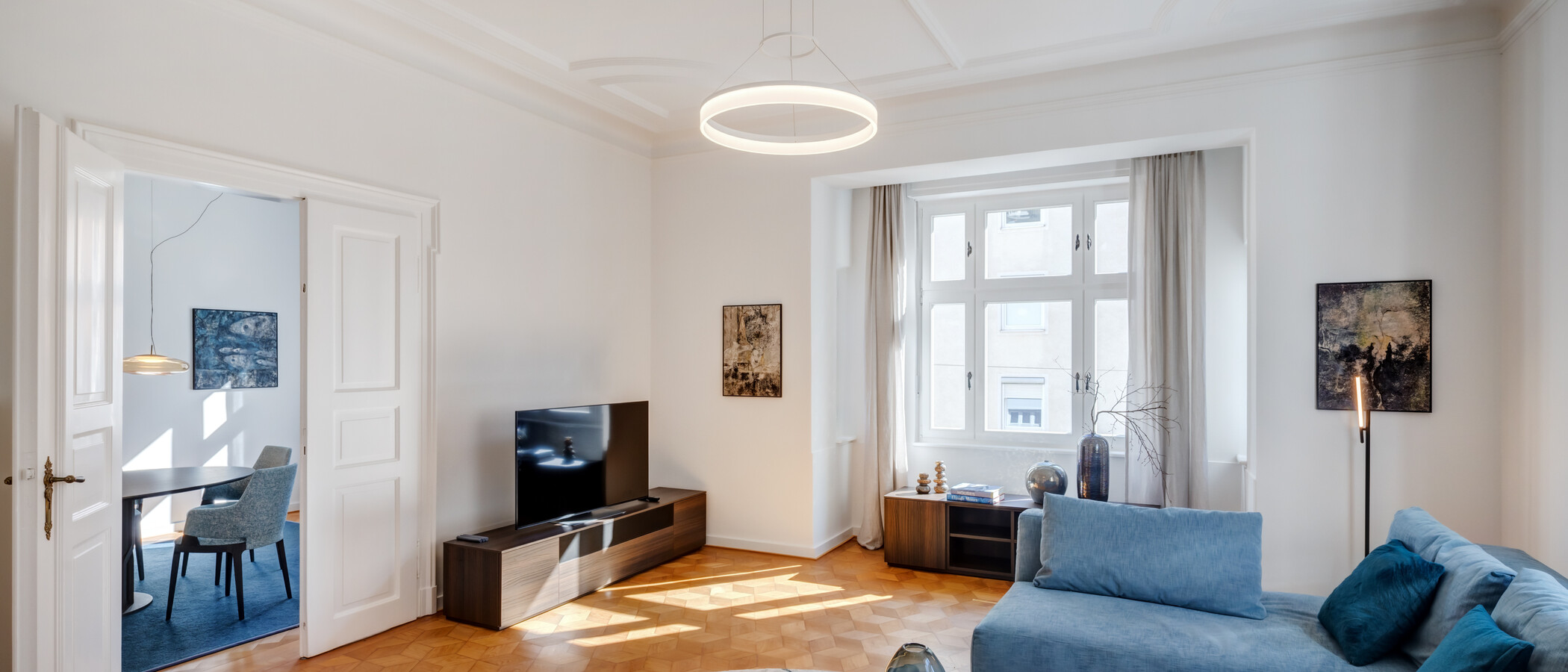 квартира München Schwabing-Nord (zw. Leopoldstraße & Englischen Garten) 03 гостиная 14397