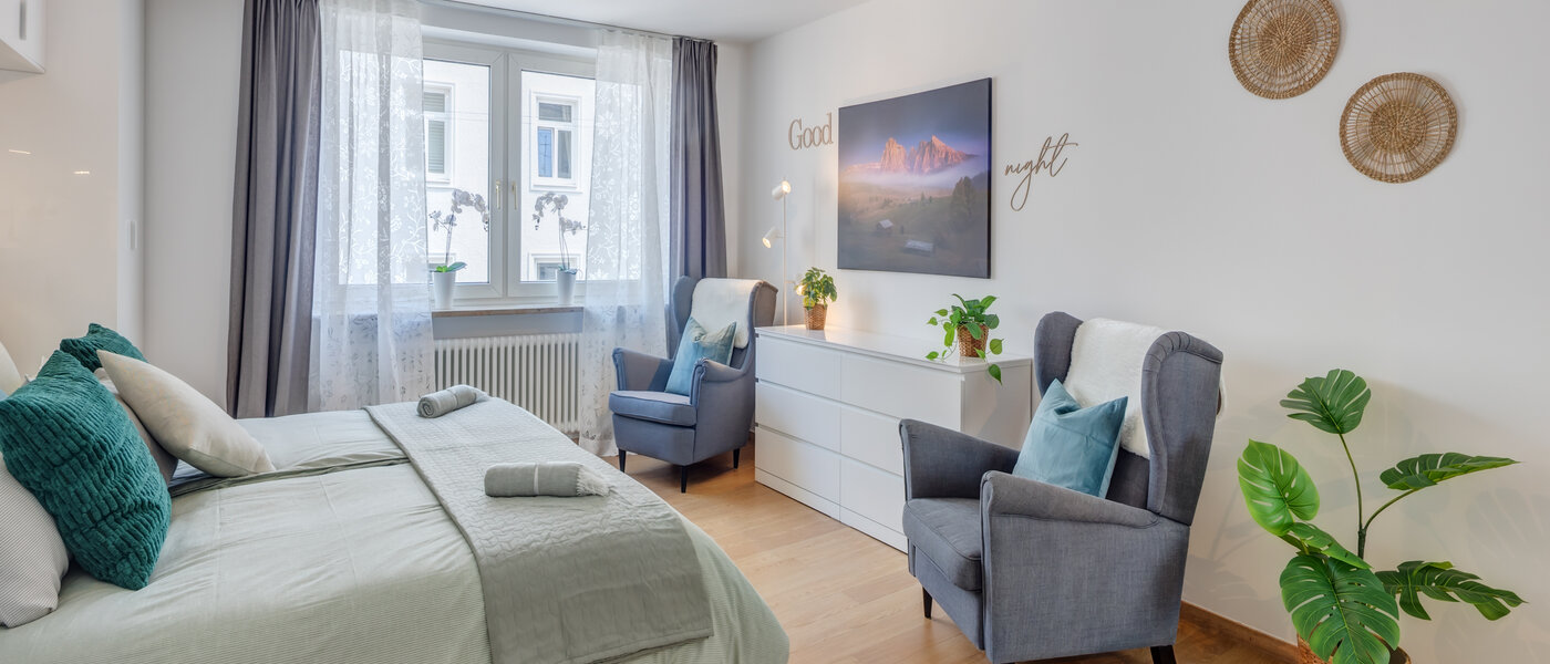 квартира München Lehel 03 спальная комната 14461