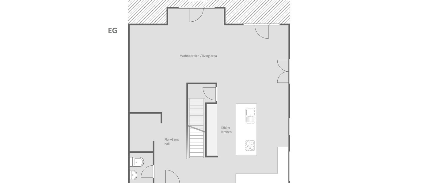 Половина двухквартирного жилого дома Icking 01 план этажа 14465