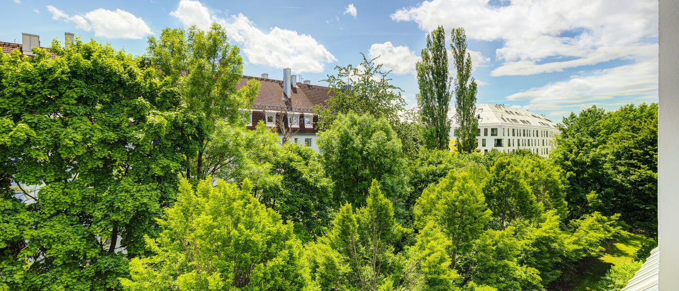 двухэтажная квартира-галерея München Obersendling 02 вид из окна 14471