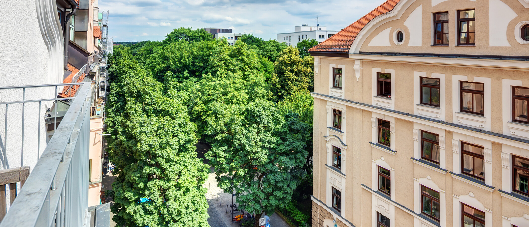 мансардная квартира München Dreimühlenviertel 01 вид из окна 14505
