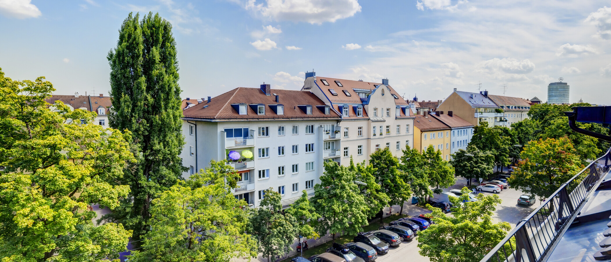 мансардная квартира München Neuhausen 01 вид из окна 14555