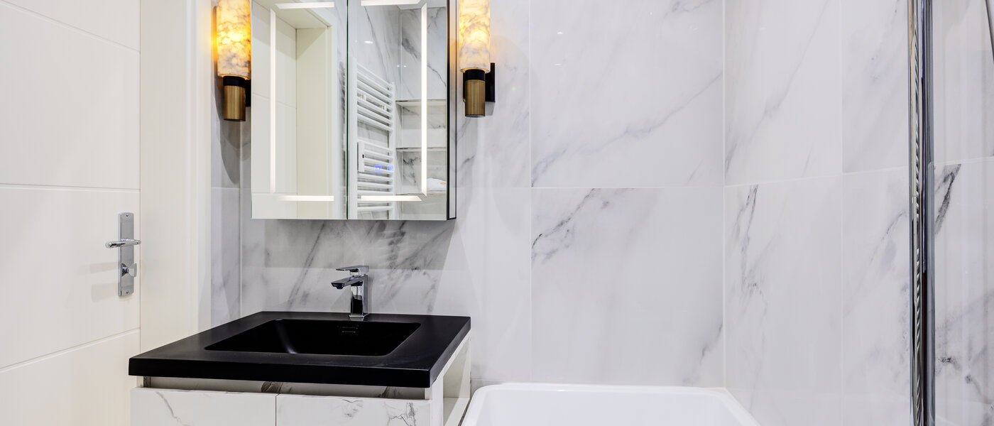 квартира München Schwabing (rechts der Leopoldstraße) 01 ванная комната 14569