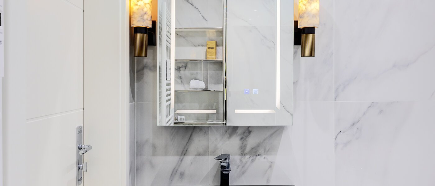 квартира München Schwabing (rechts der Leopoldstraße) 02 ванная комната 14569