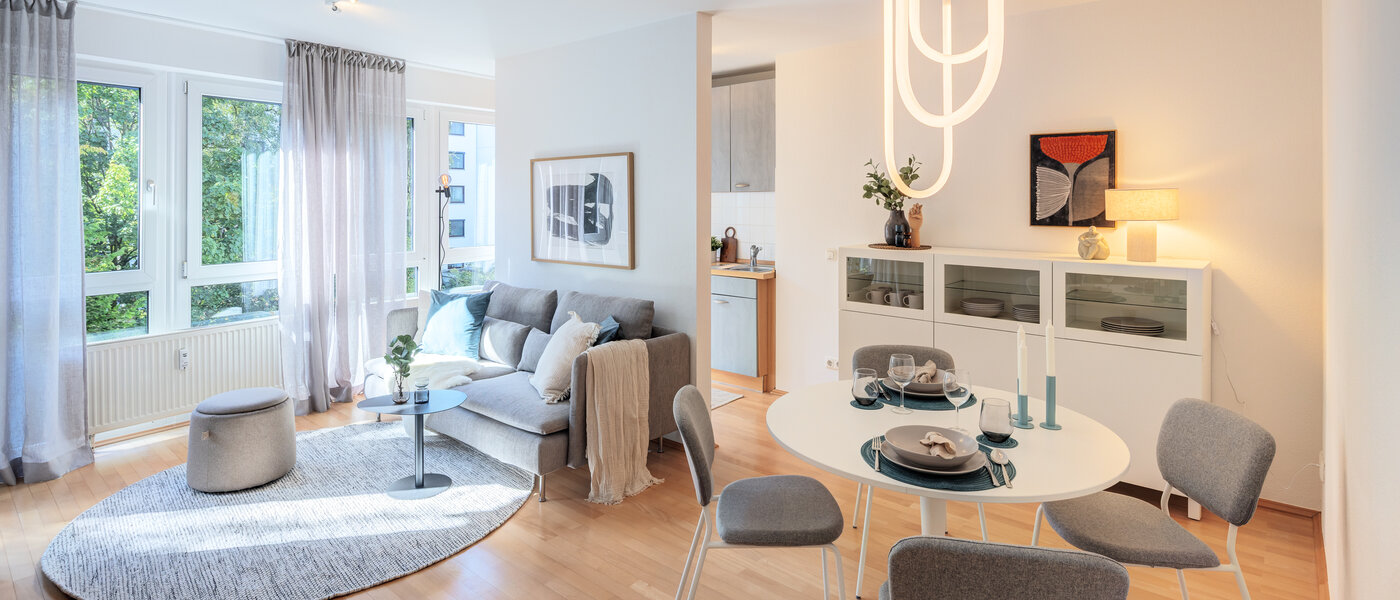 квартира München Obergiesing 01 гостиная 14597