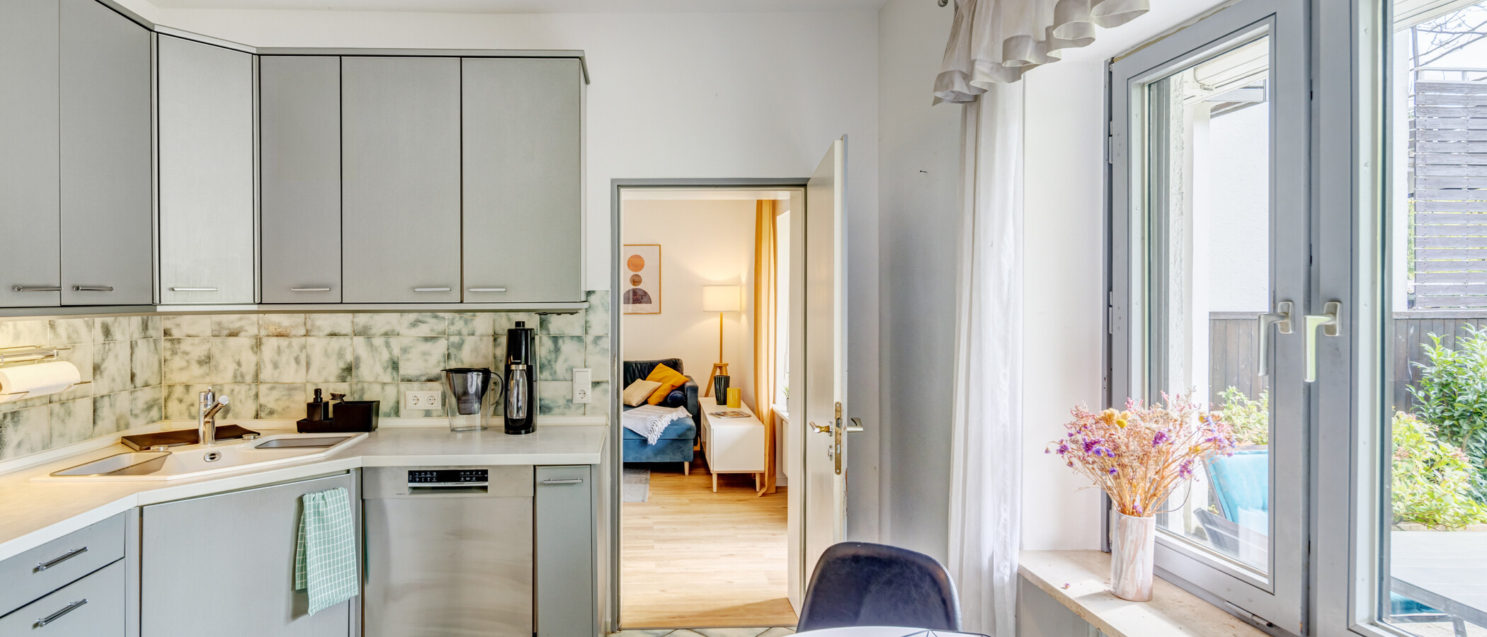 квартира с садом München Hadern 03 кухня 14610