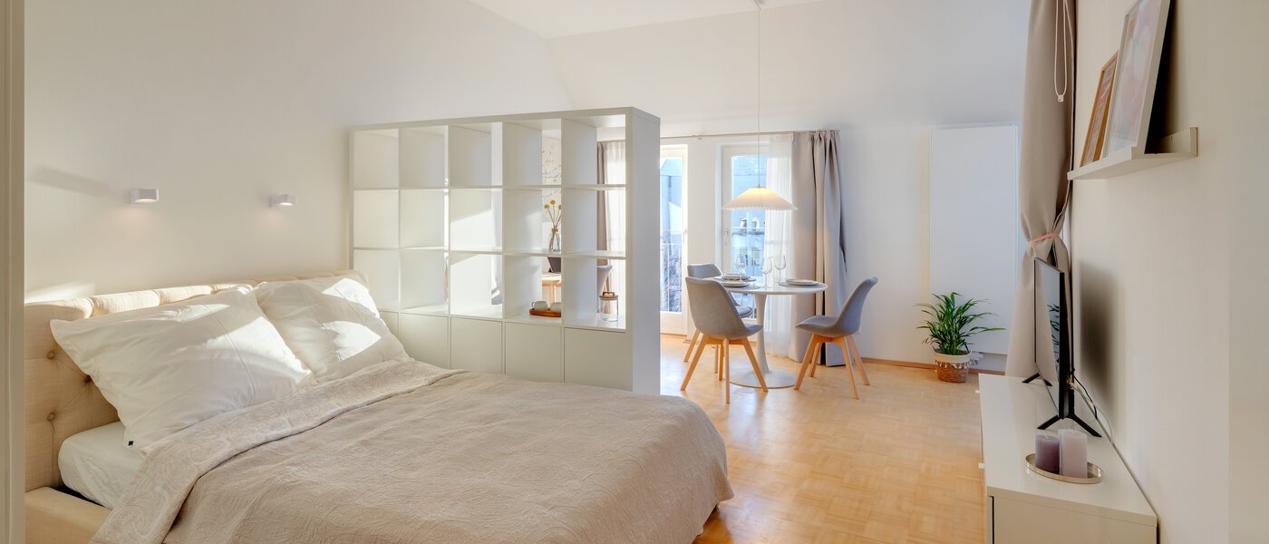 мансардная квартира München Neuhausen 01 жилое пространство 14695