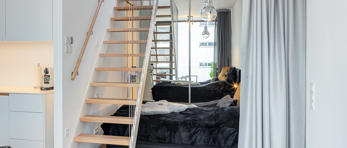 мансардная квартира München Neuhausen 04 зона для сна 14699