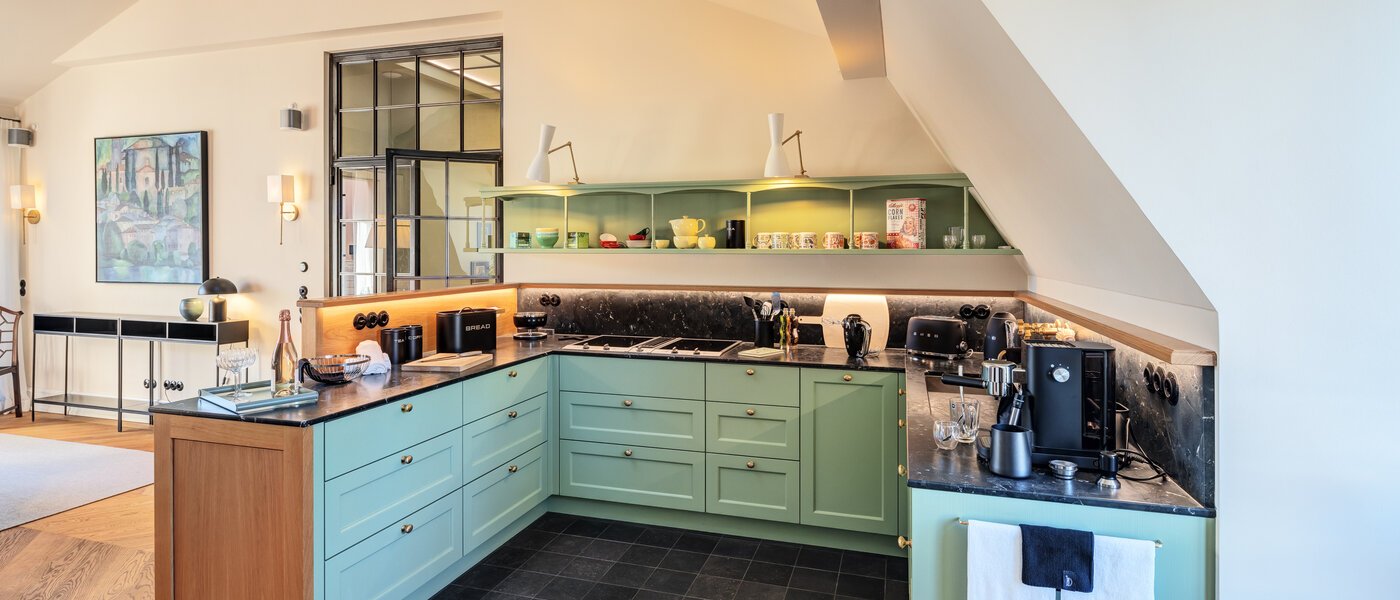 мансардная квартира München Neuhausen 01 кухня 14709